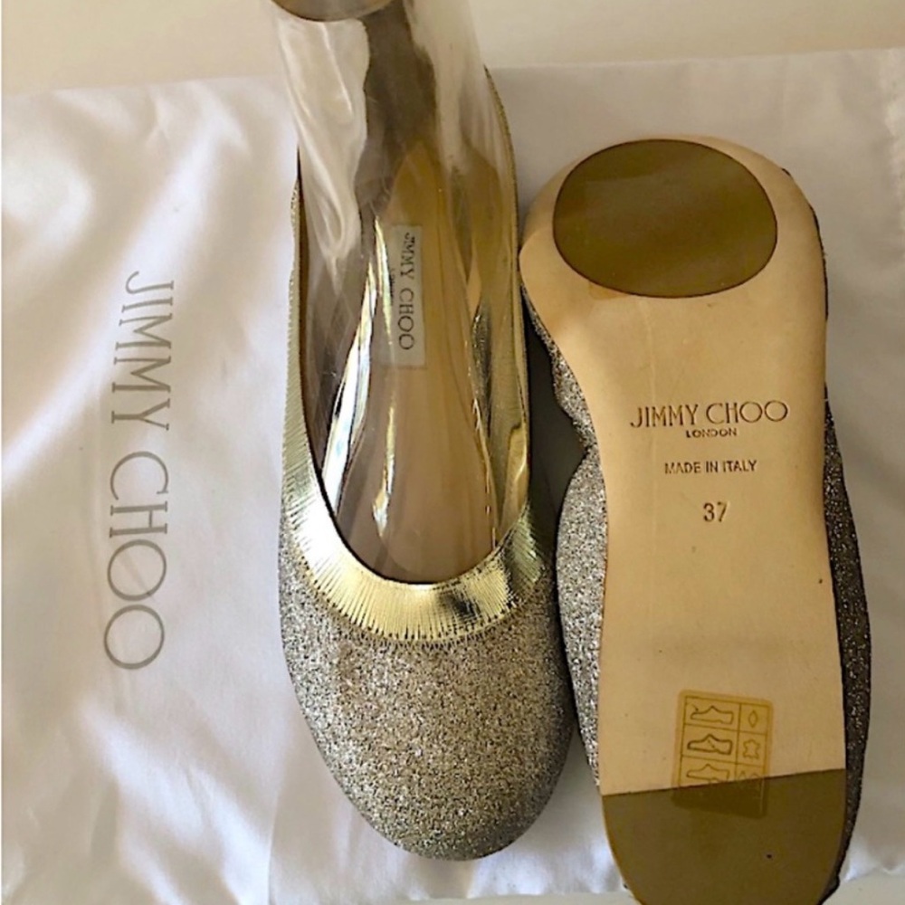 Glitter gold ballerina slippers. Never worn.